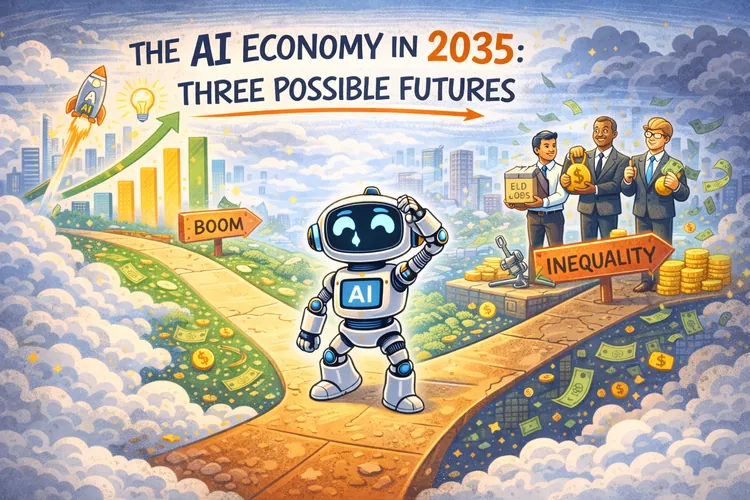 The AI Economy in 2035: Three Possible Futures